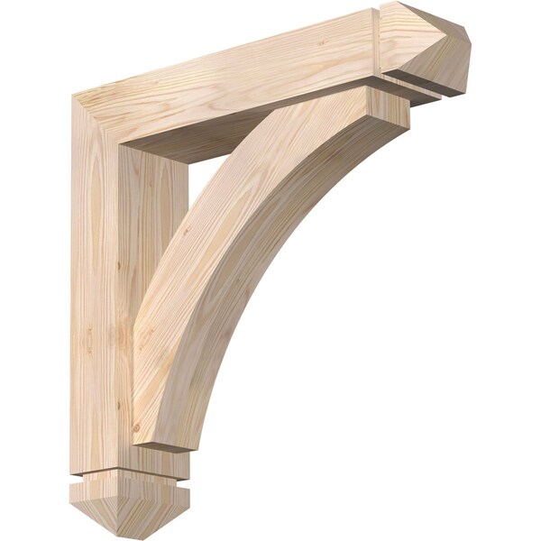 Ekena Millwork Thorton Arts and Crafts Smooth Bracket w/ Offset Brace, Douglas Fir, 5 1/2"W x 24"D x 24"H BKT0604X24X24THR03SDF - main